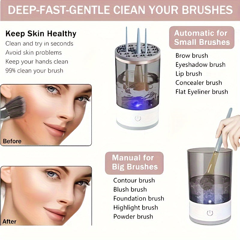 USB-Powered Electric Makeup Brush Cleaner & Dryer