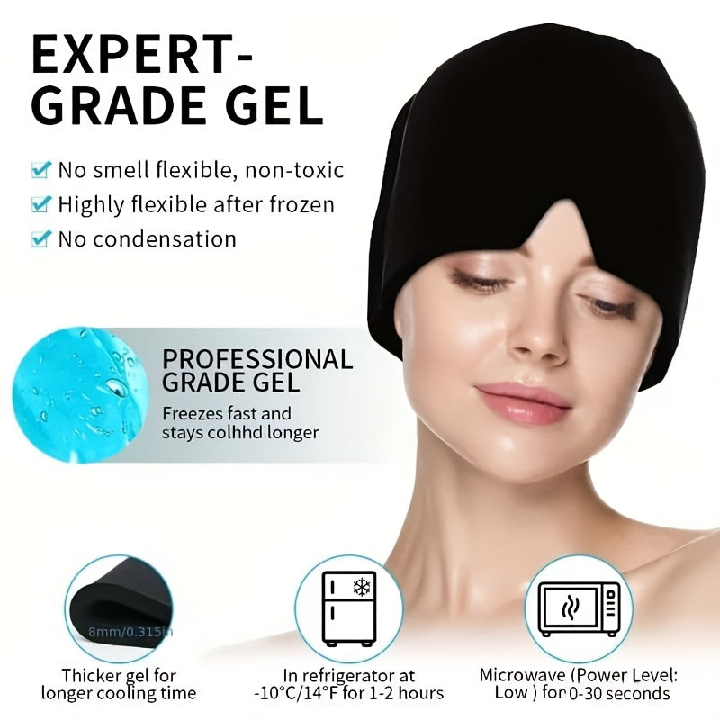 Migraine Hat, Facial Cooling Gel Headband
