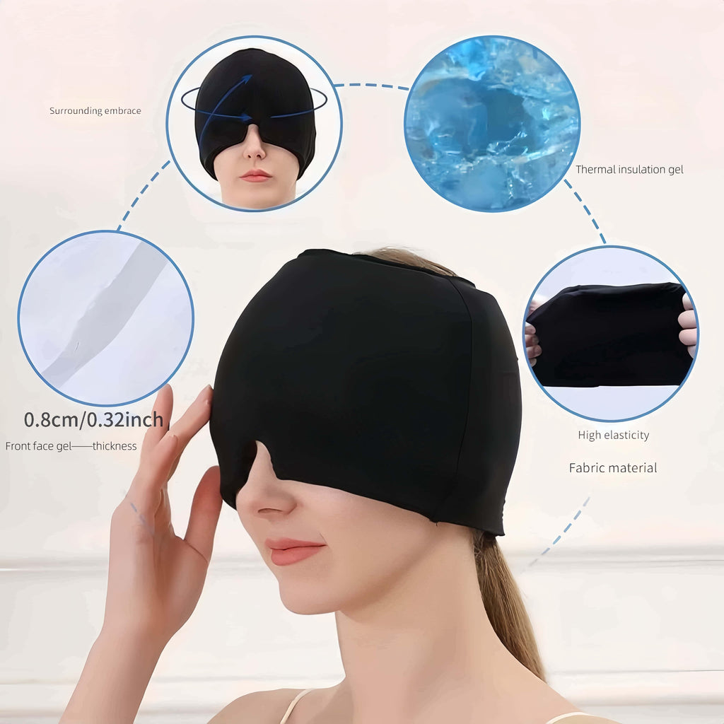 Migraine Hat, Facial Cooling Gel Headband
