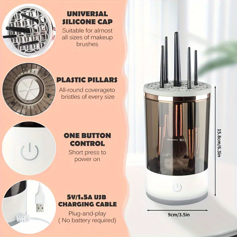 USB-Powered Electric Makeup Brush Cleaner & Dryer