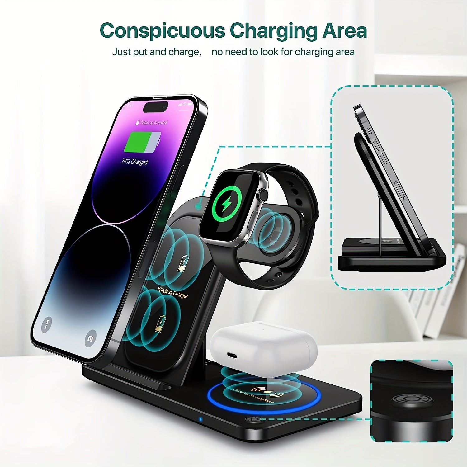 3-in-1 Foldable Wireless Charger Station
