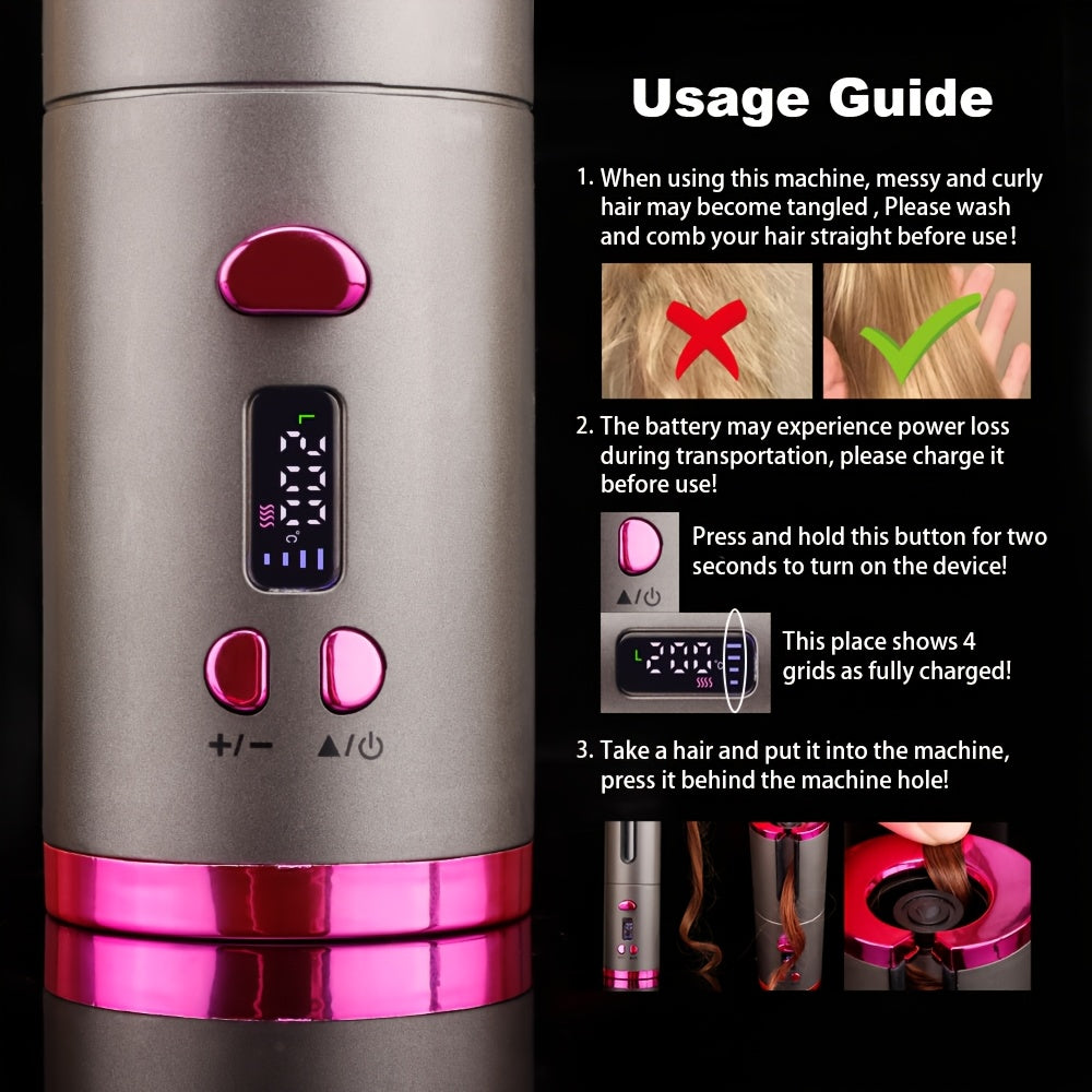 USB Rechargeable Automatic Hair Curler for Women