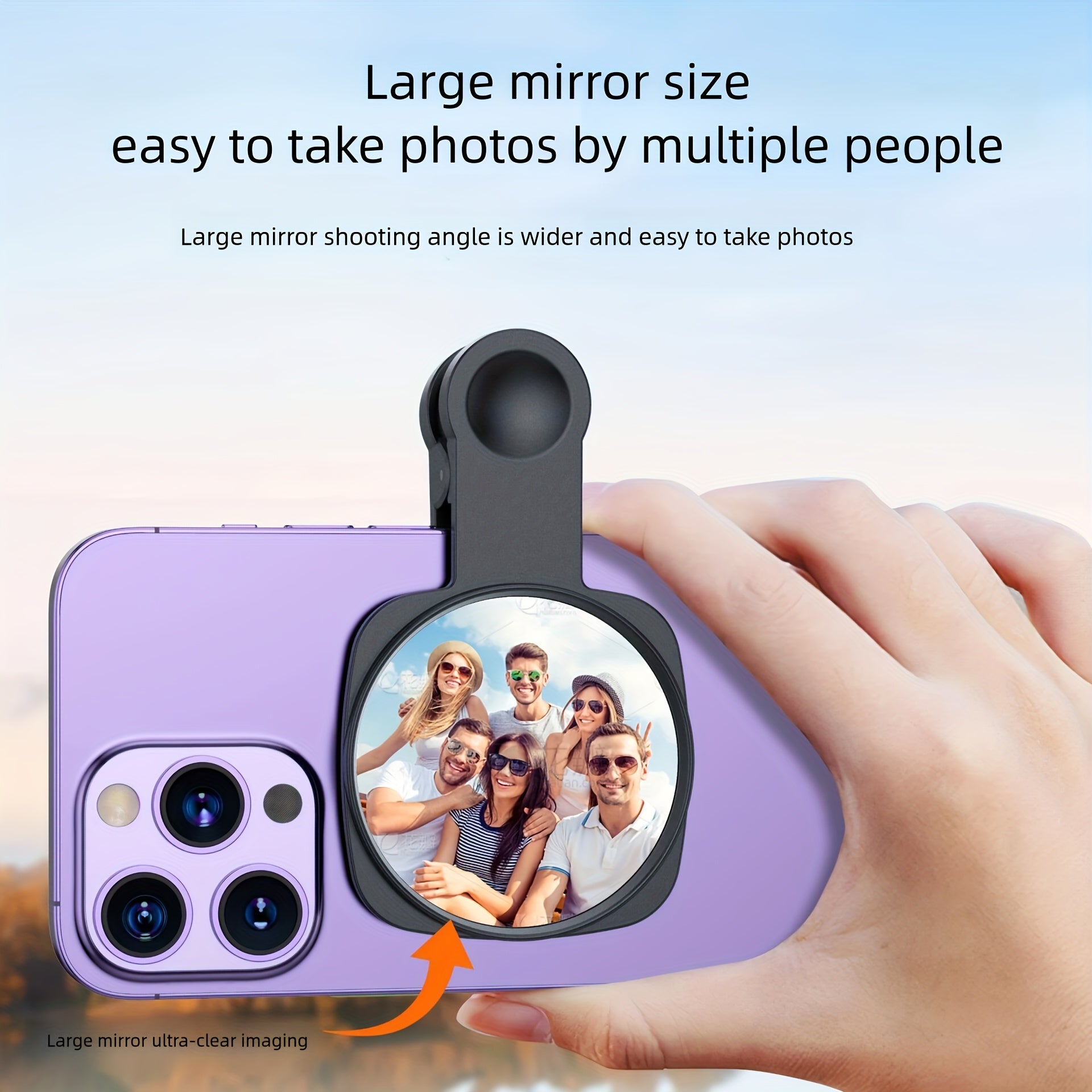 Smartphone Selfie Mirror with Secure Clip