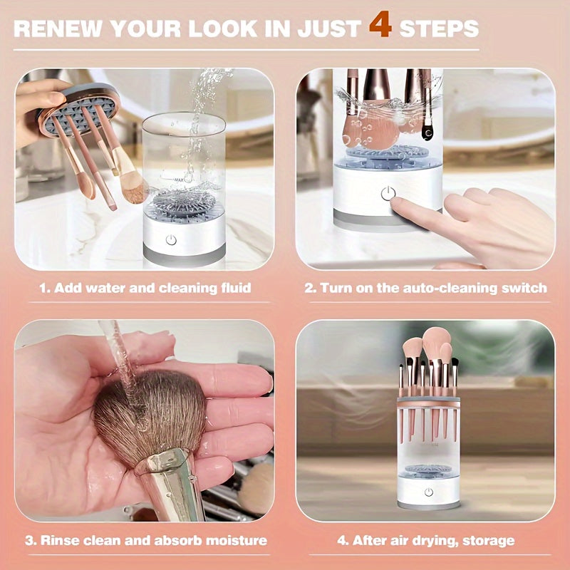 USB-Powered Electric Makeup Brush Cleaner & Dryer