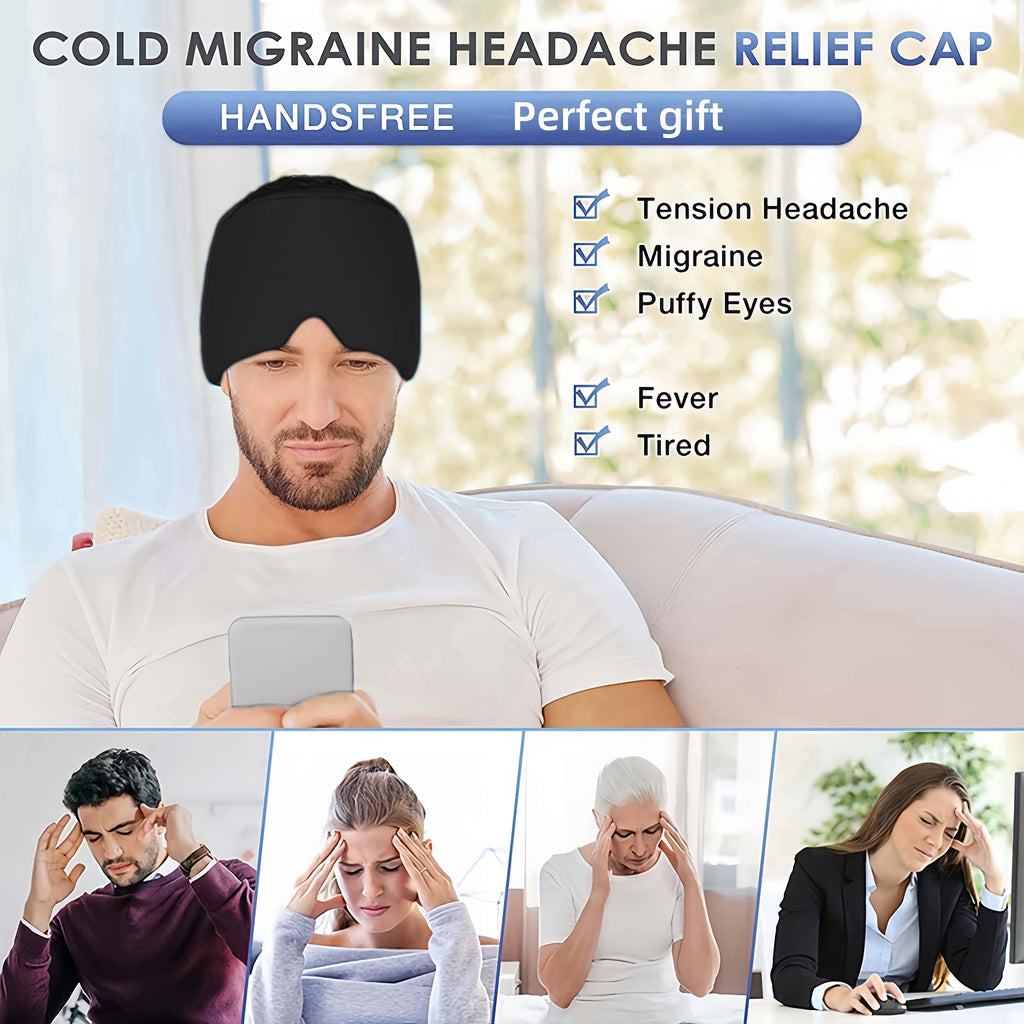 Migraine Hat, Facial Cooling Gel Headband