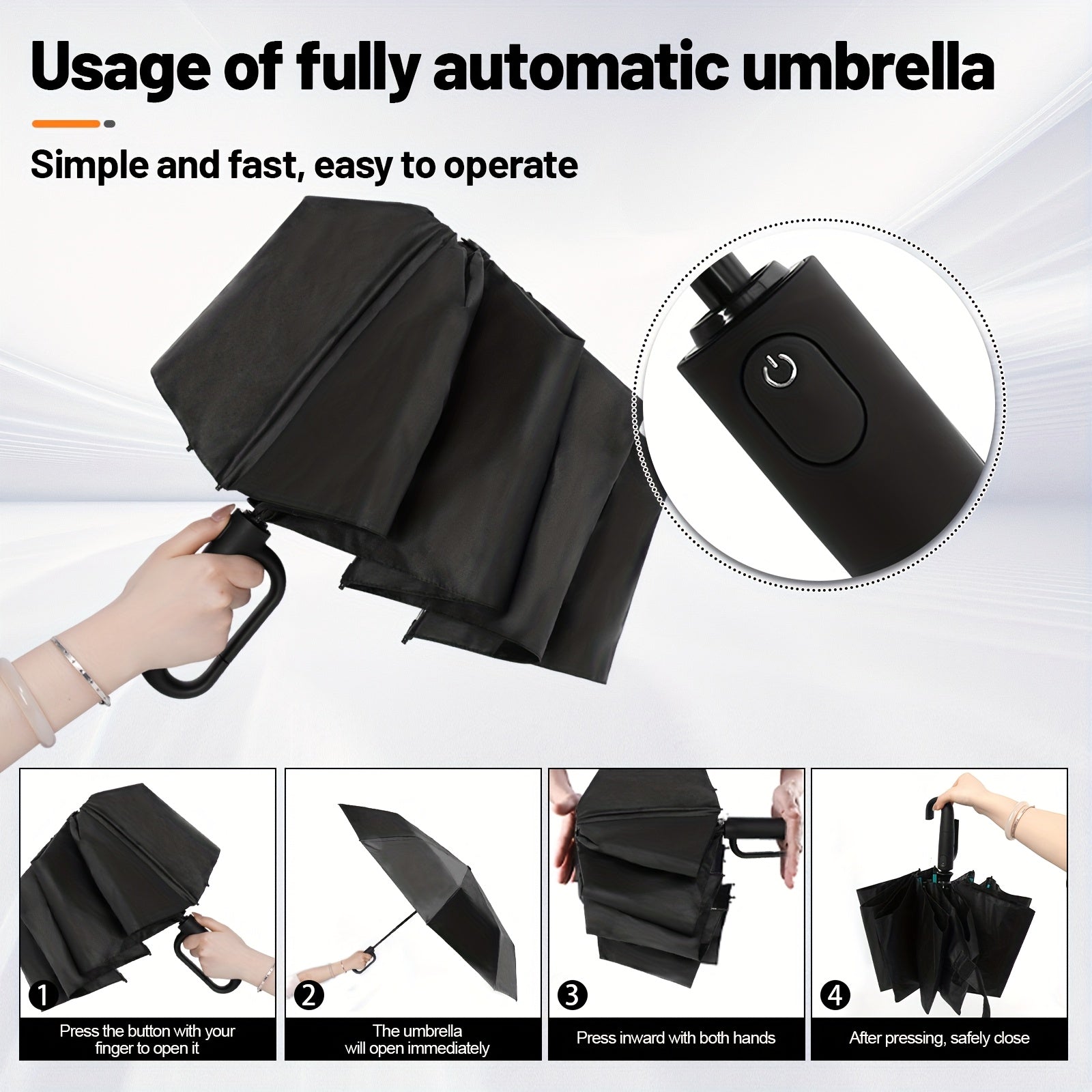 Automatic Umbrella with 10-Rib Windproof