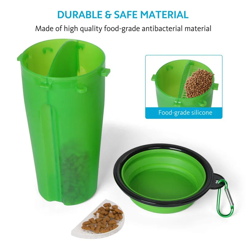 Pet Food Storage & Collapsible Bowl