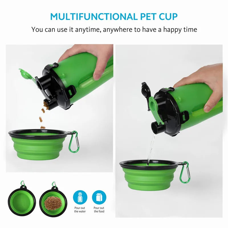 Pet Food Storage & Collapsible Bowl