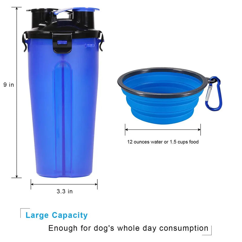 Pet Food Storage & Collapsible Bowl