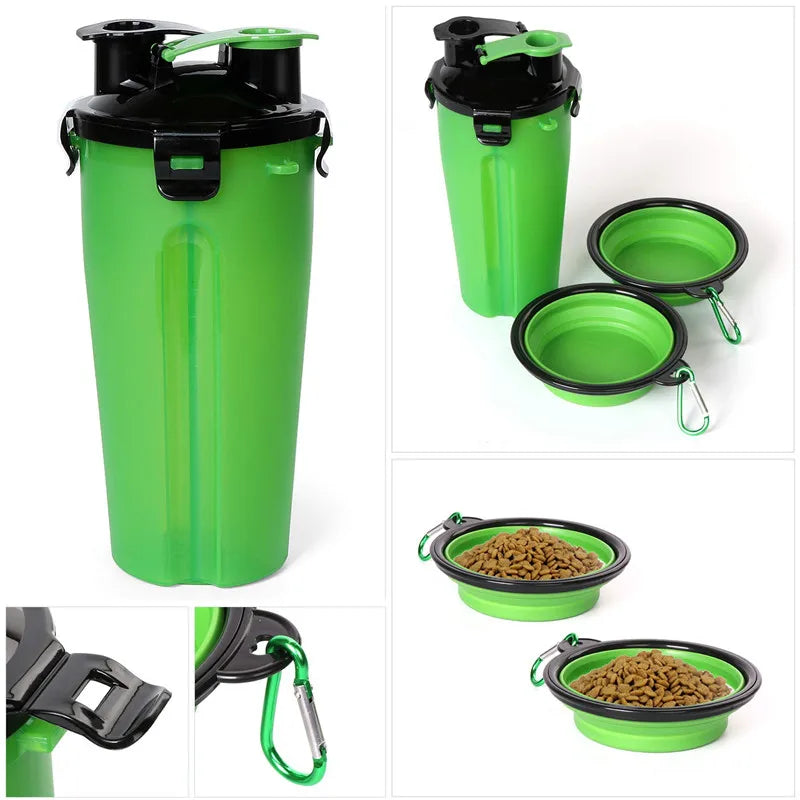 Pet Food Storage & Collapsible Bowl