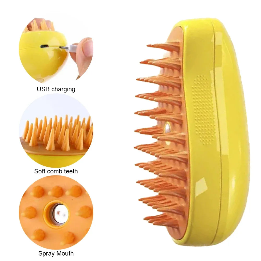 3 in 1 Pet Massage Brush With Steam