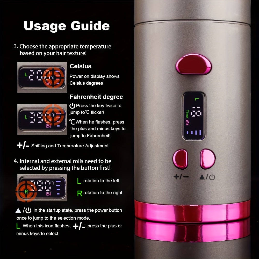 USB Rechargeable Automatic Hair Curler for Women